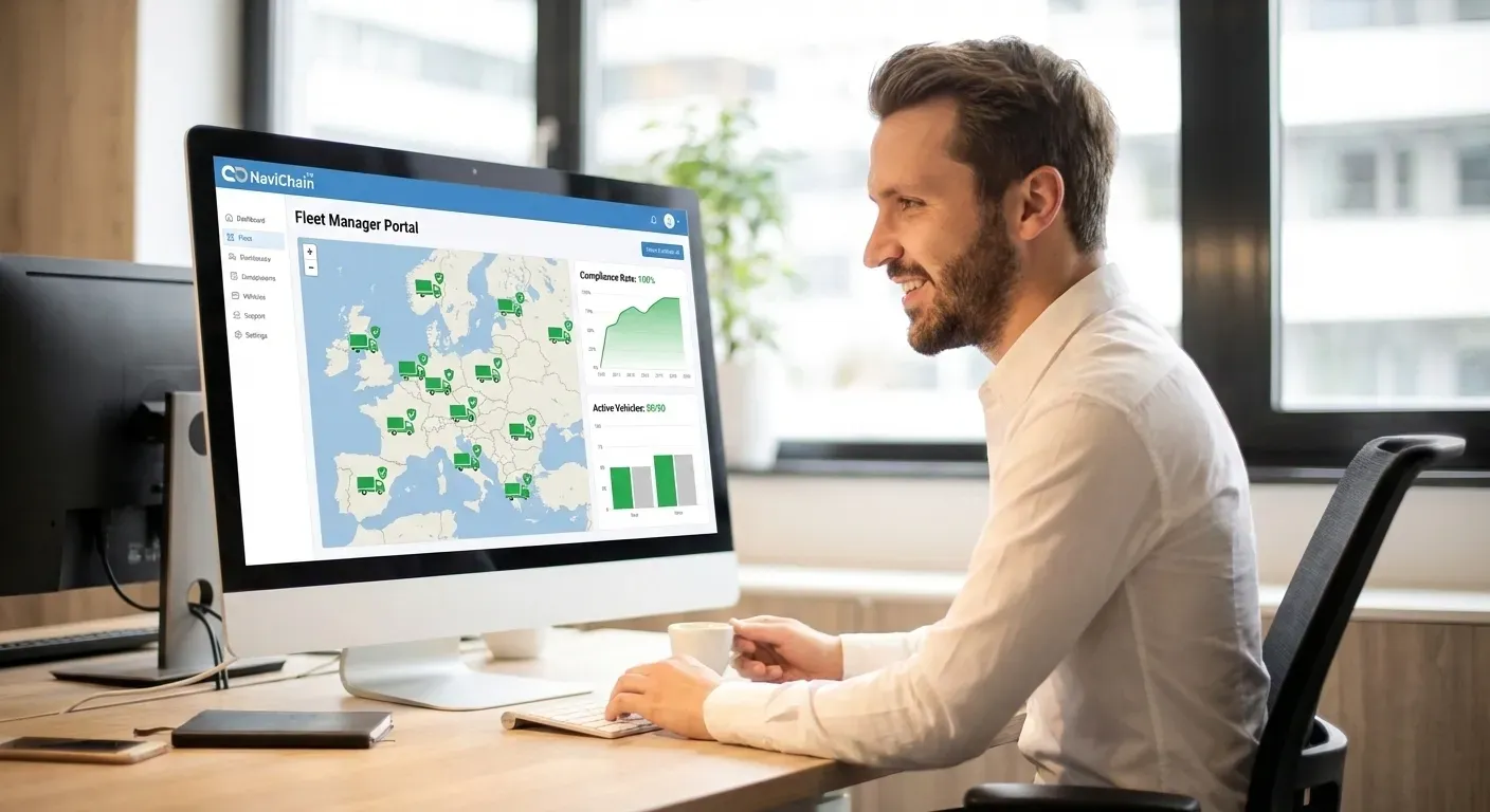 Navichain interface showing compliance status.