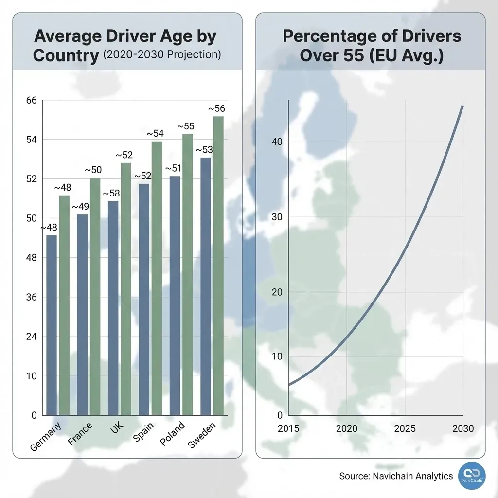 Chart showing the age distribution of drivers.