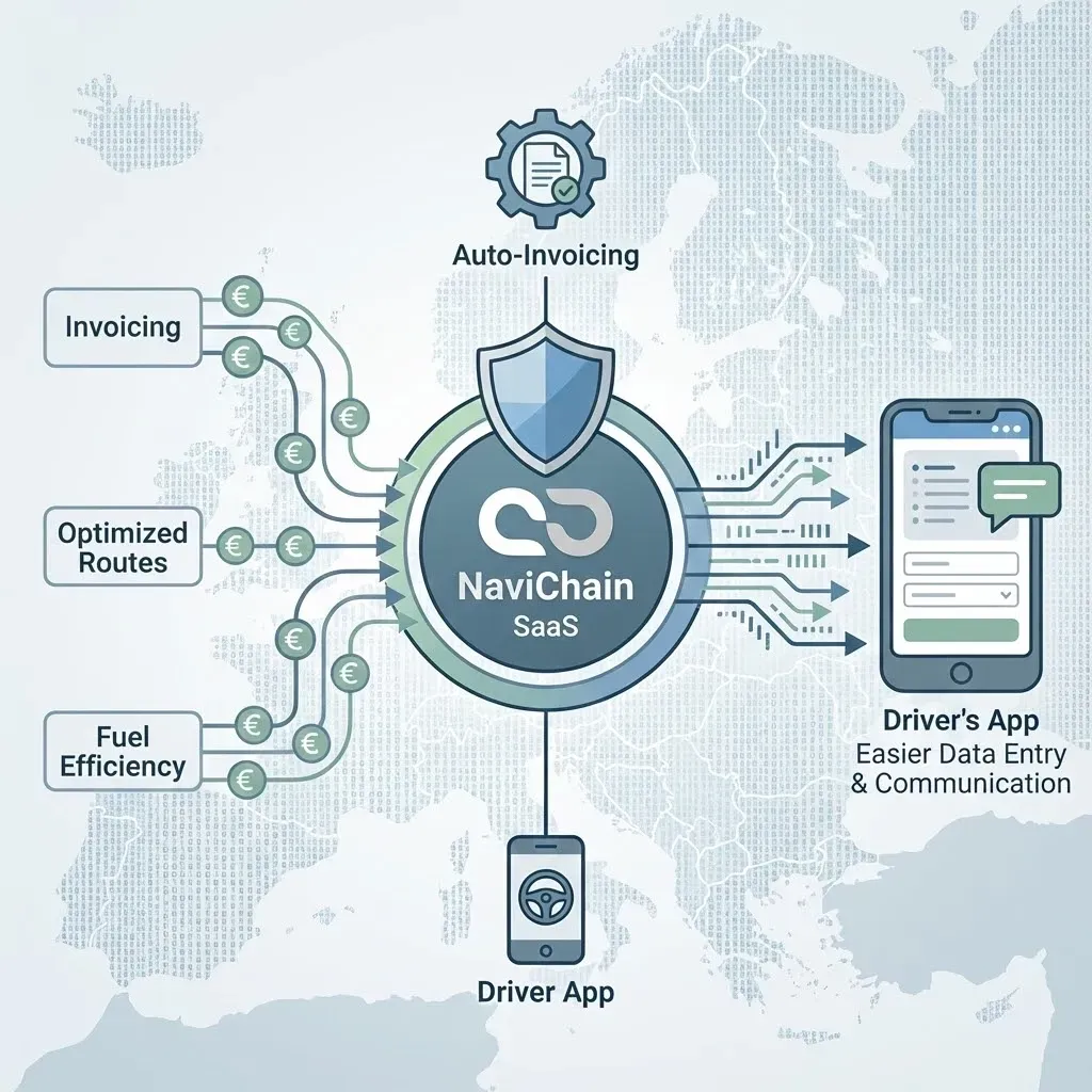 Schematic of how Navichain empowers the driver.