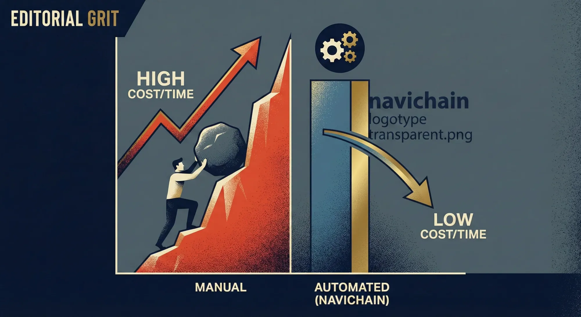 Graf som visar ökande kostnaden och tidsåtgången för manuell miljörapportering för åkerier.