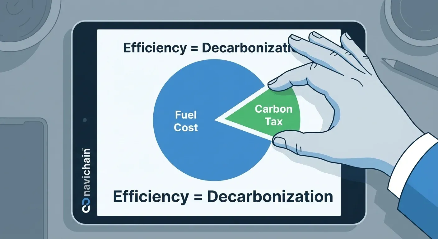 A pie chart showing 'Fuel Cost' and 'Carbon Tax' shrinking together.