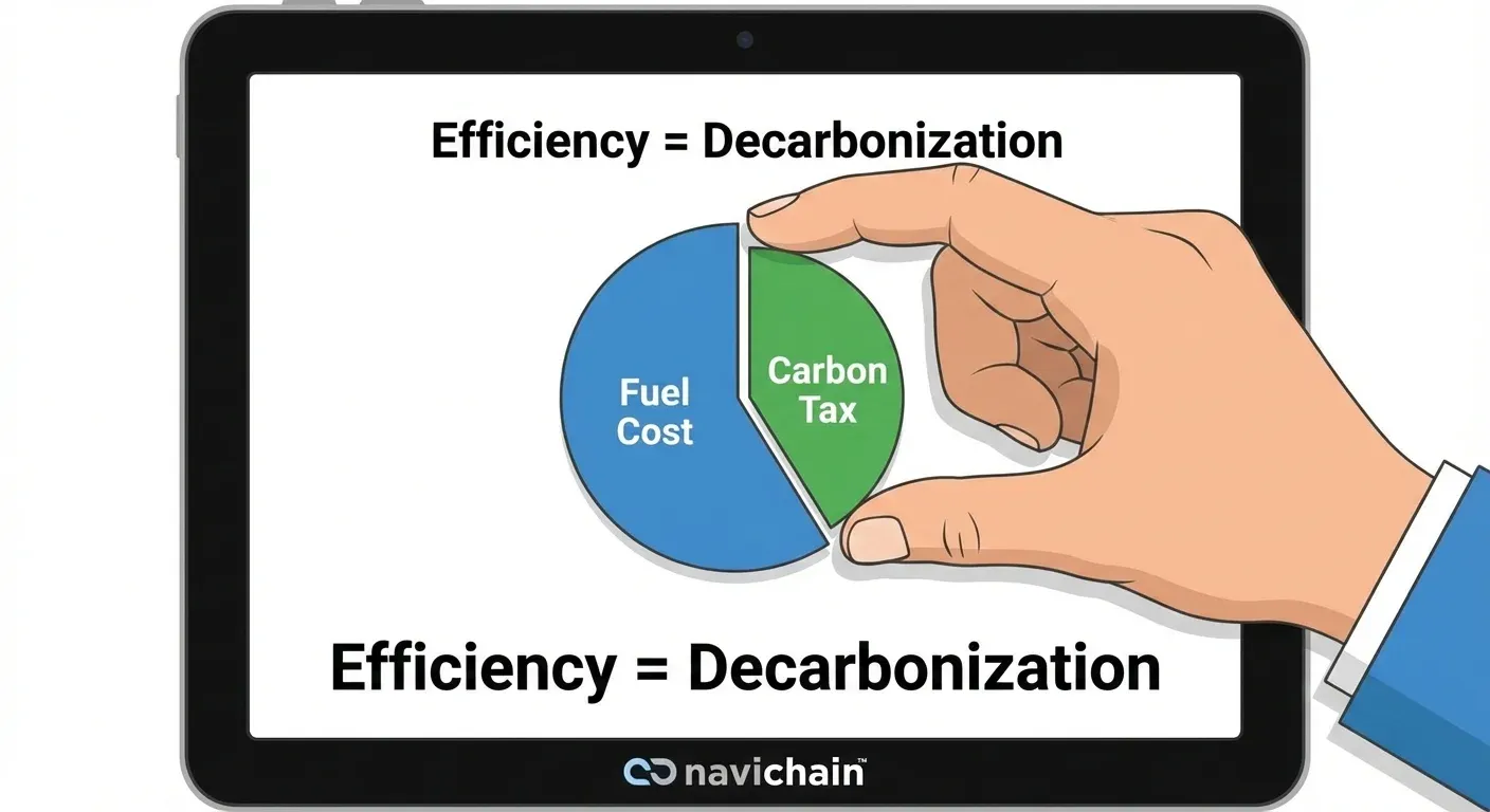 A pie chart showing 'Fuel Cost' and 'Carbon Tax' shrinking together.