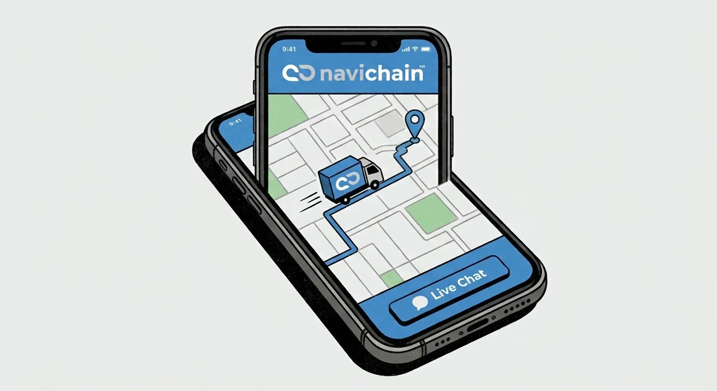A smartphone screen showing a sleek, branded tracking interface with a map, driver photo, and 'Call Driver' button.