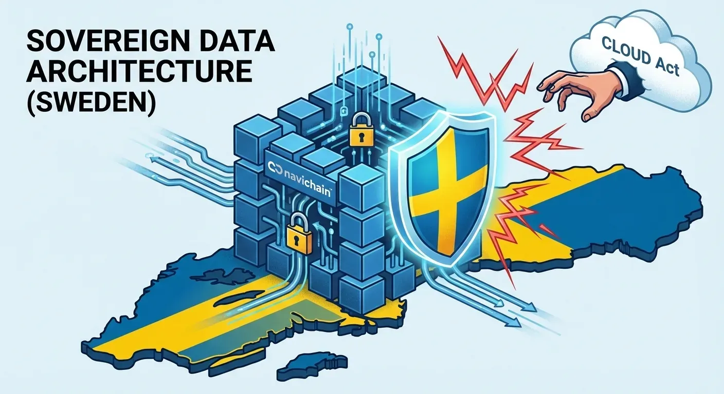 Navichain logotyp som representerar en innovativ lösning för logistikhantering och efterlevnad.