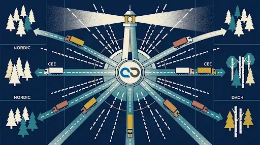 The Sovereign Hub. Total control guiding all European trucks towards their destination securely.