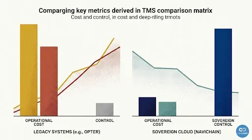 Diagram som mäter systemen och dess totalpoäng från standardmatrisen.