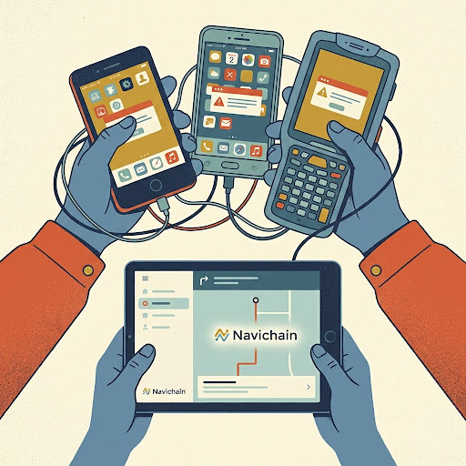 Kaos av appar vs Navichain One App.