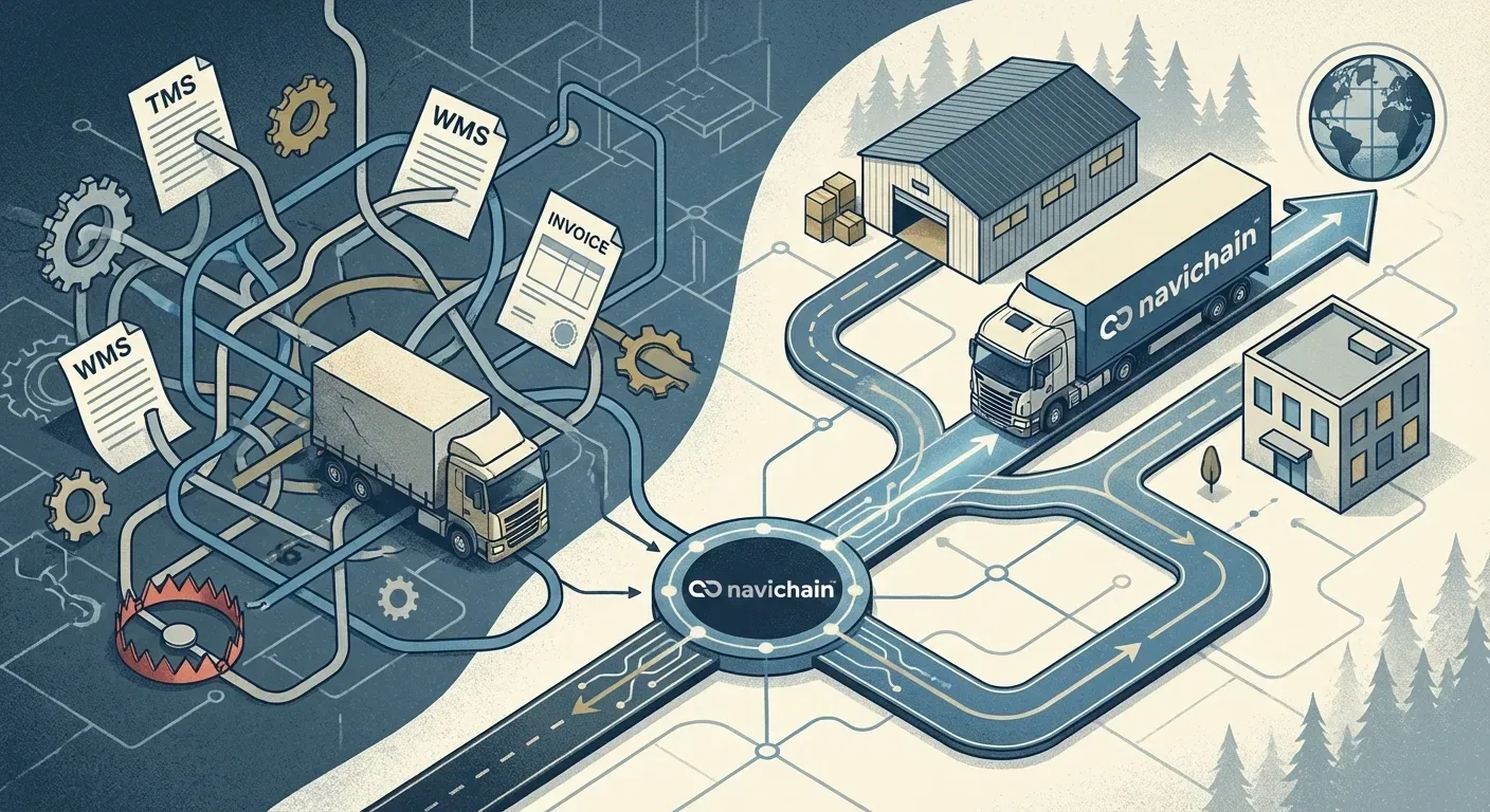 Lastbil på väg. Konceptuell bild som representerar utmaningarna och möjligheterna med avvikelsehantering inom logistik.