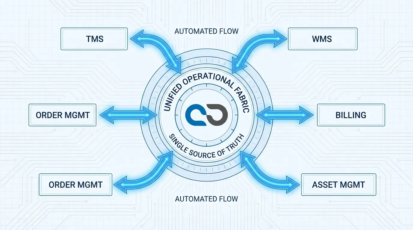 AI-powered unified logistics: data flow and optimisation across the supply chain.