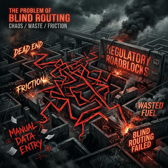 *The Friction of Manual Routing: Visualizing the hidden costs when dispatchers lack real-time constraint data.*