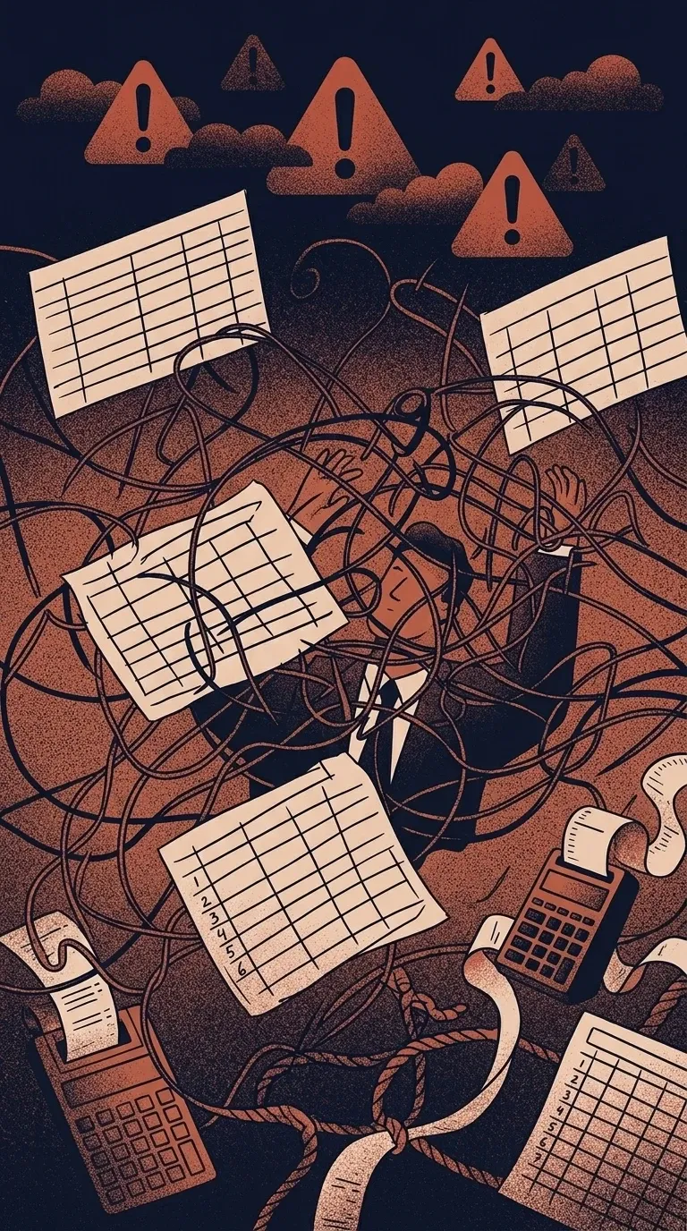 Abstrakt representation av manuell kalkylbladsfriktion