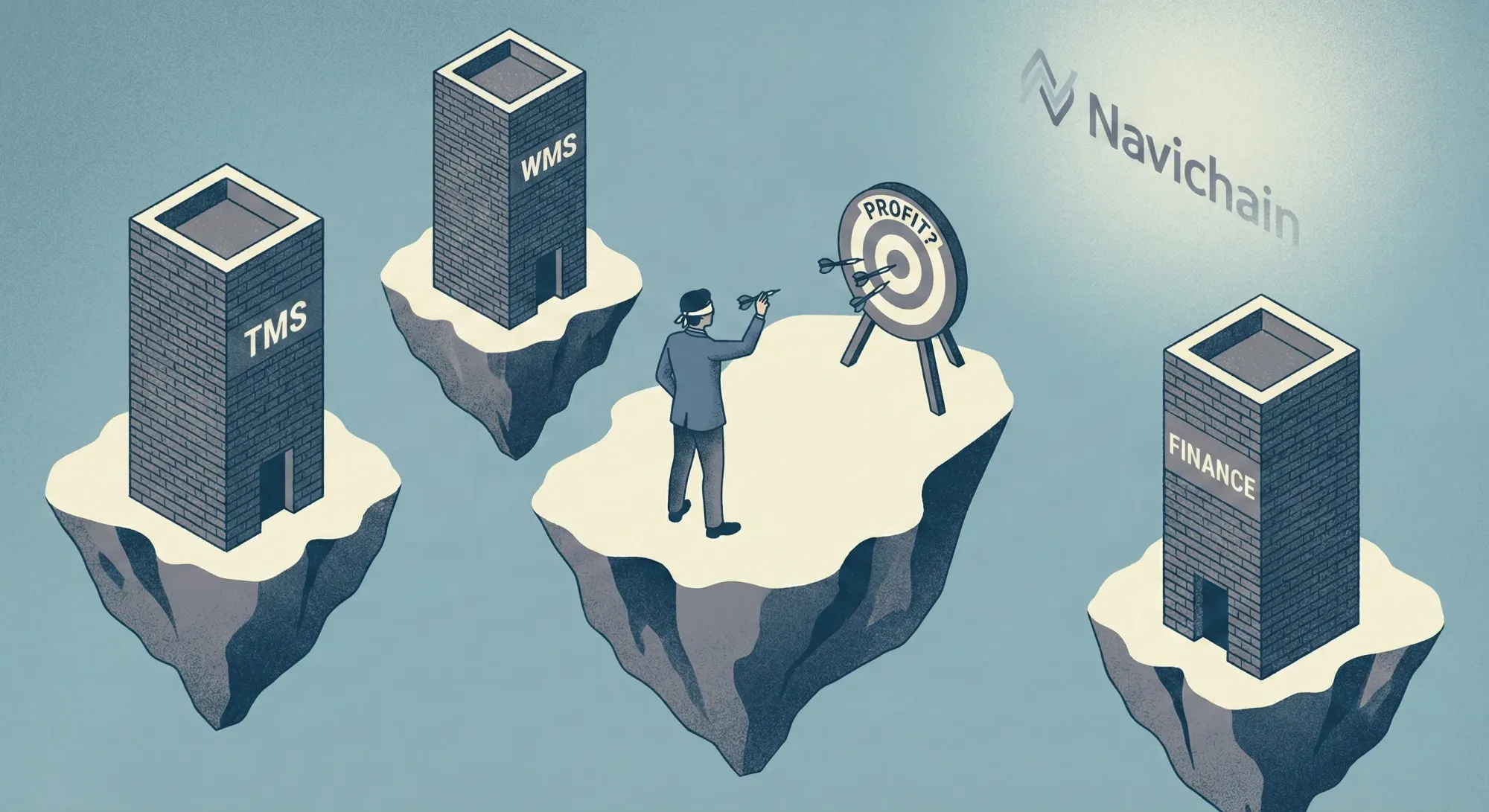 Stressad transportplanerare jonglerar papper och telefon – fragmenterad data och ineffektivitet.