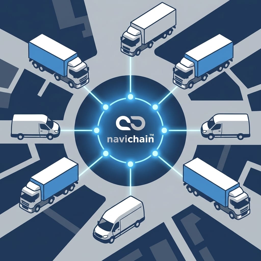Visuell representation av ett suveränt kontrolltorn för säker och efterlevnadssäker logistik.