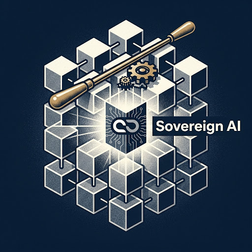A central data engine symbolizing Sovereign AI and data integrity.