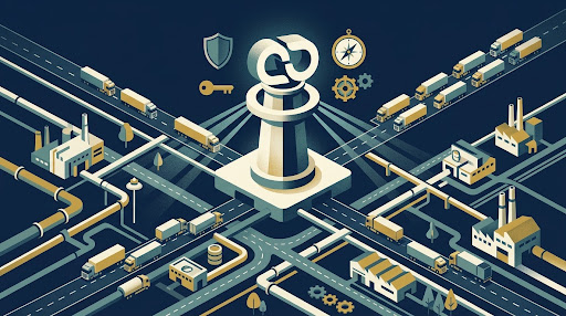 Total kontroll: Den centrala datamotorn "The Sovereign Hub" övervakar leveranskedjan.