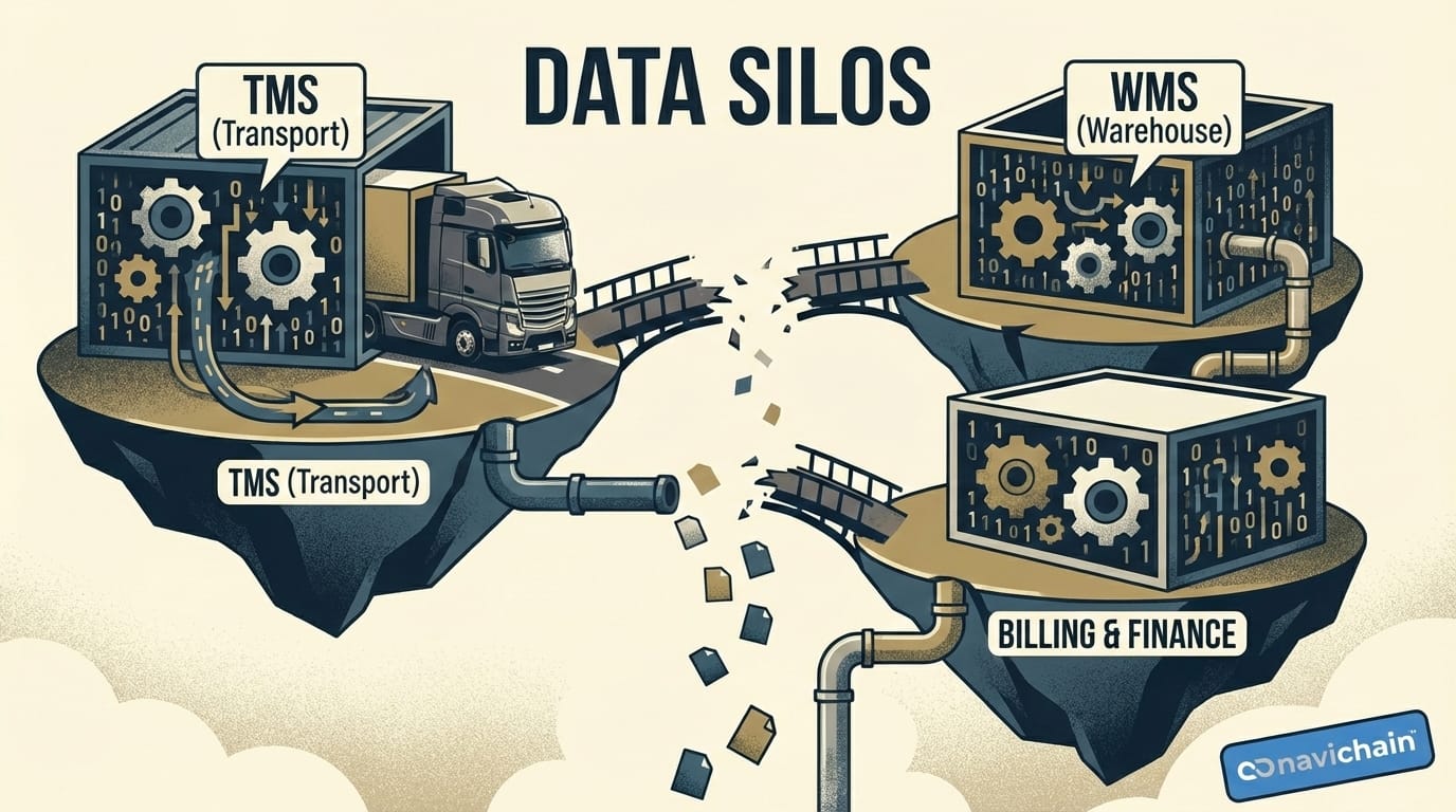 Fragmenterad data skapar blinda fläckar och operationell ineffektivitet för åkerier. Datasilor leder till högre kostnader.