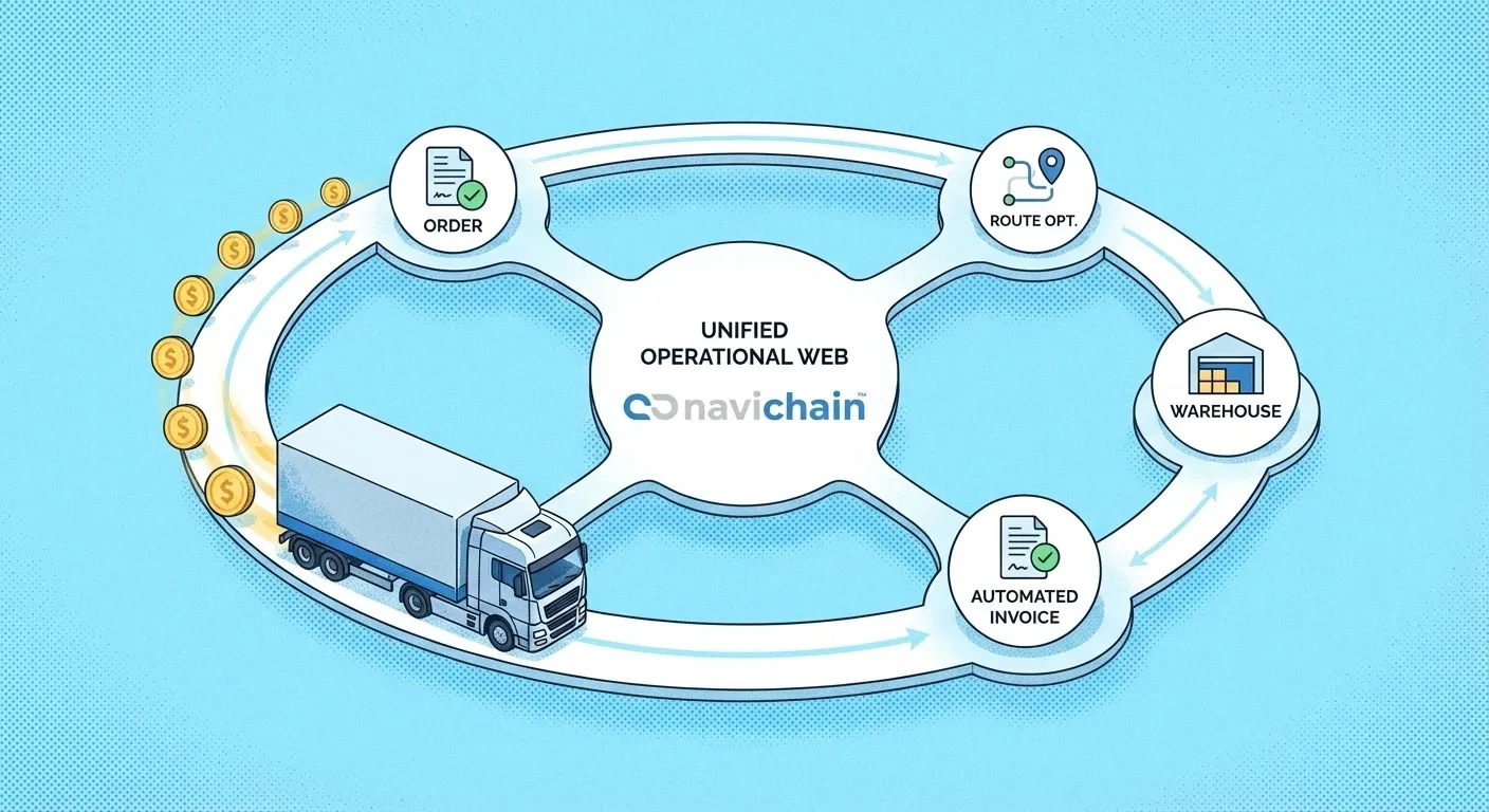 Visual representation of achieving data-driven decisions for better logistics profitability.