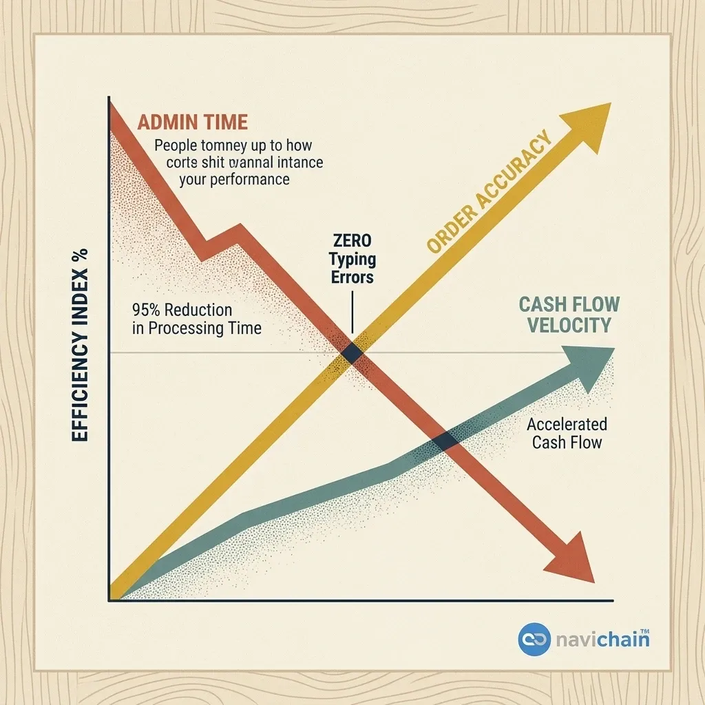 Chart showing reduced administrative time and increased accuracy