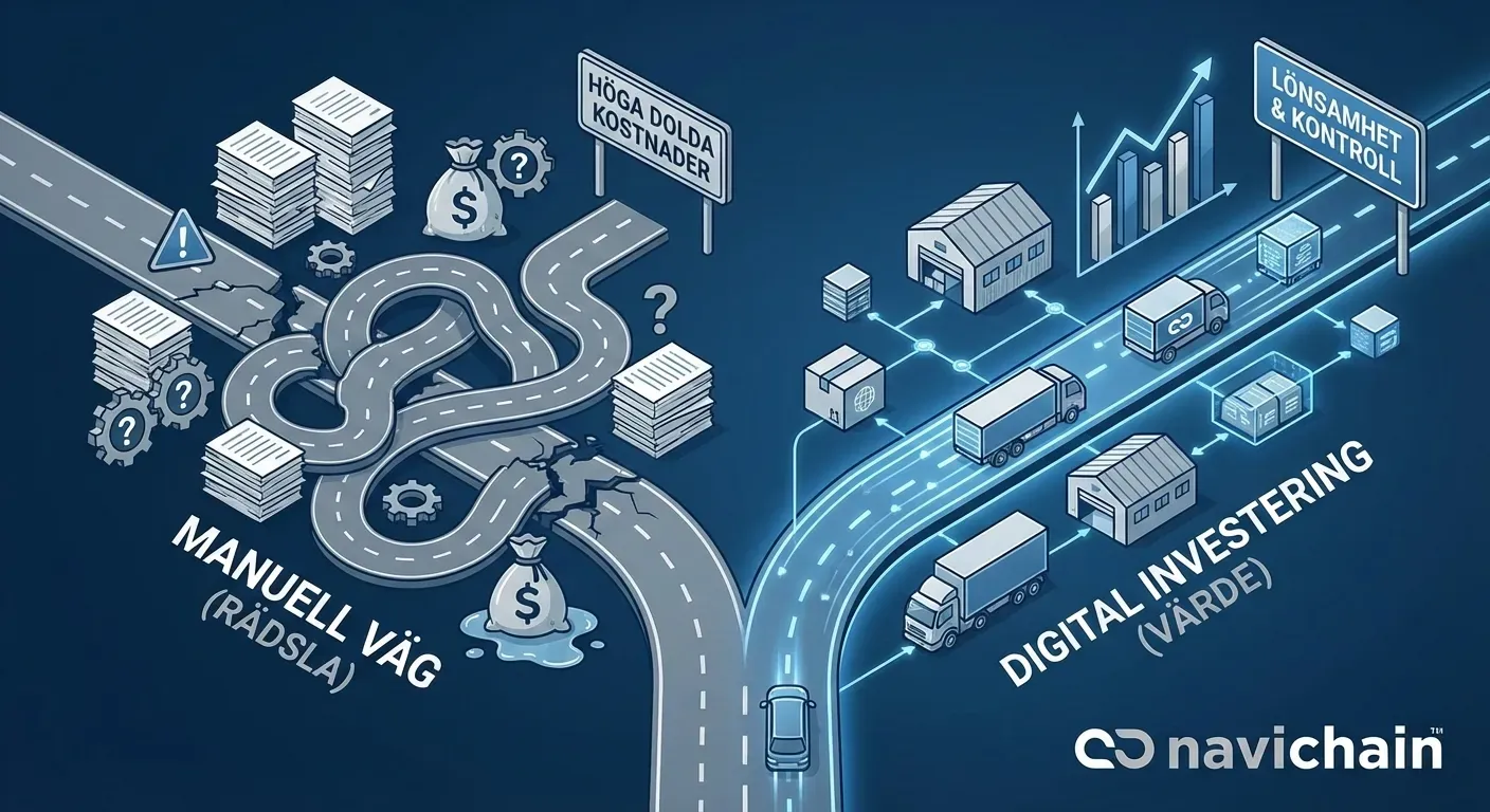 Navichain logo promoting a future-proofed logistics operating system.