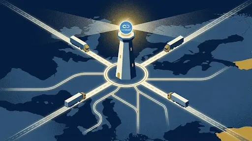 navichain logotyp på säkert serverrack