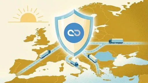 Data sovereignty compliance shield over Europe