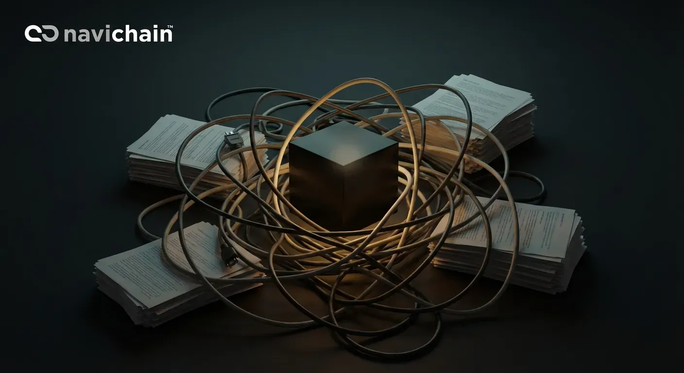 Traffic jam at a European port highlighting supply chain bottlenecks and SME vulnerabilities.