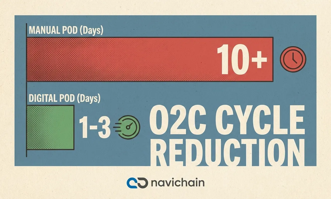 Bar graph illustrating how manual POD impacts cash flow & business profitability negatively.