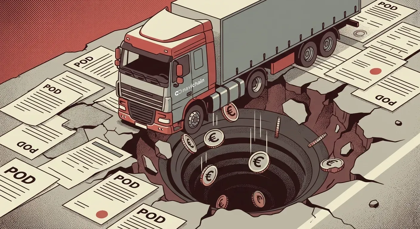 Overflowing in-tray shows chaos of manual Proof of Delivery in logistics firms.