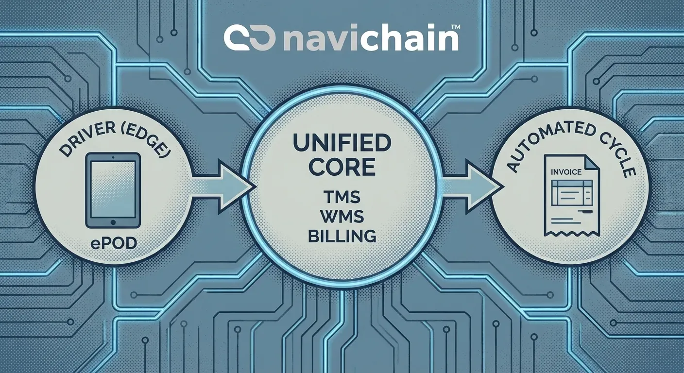 Diagram showing transition to a 'Zero-Friction' logistics operation via process automation.