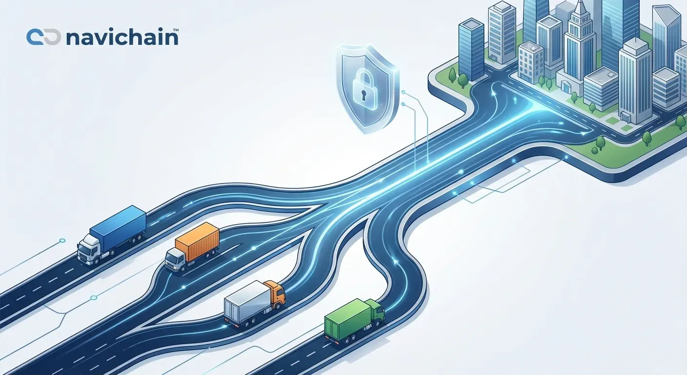 Trucks and data streams represent the paradox of collaboration vs data control in haulage.