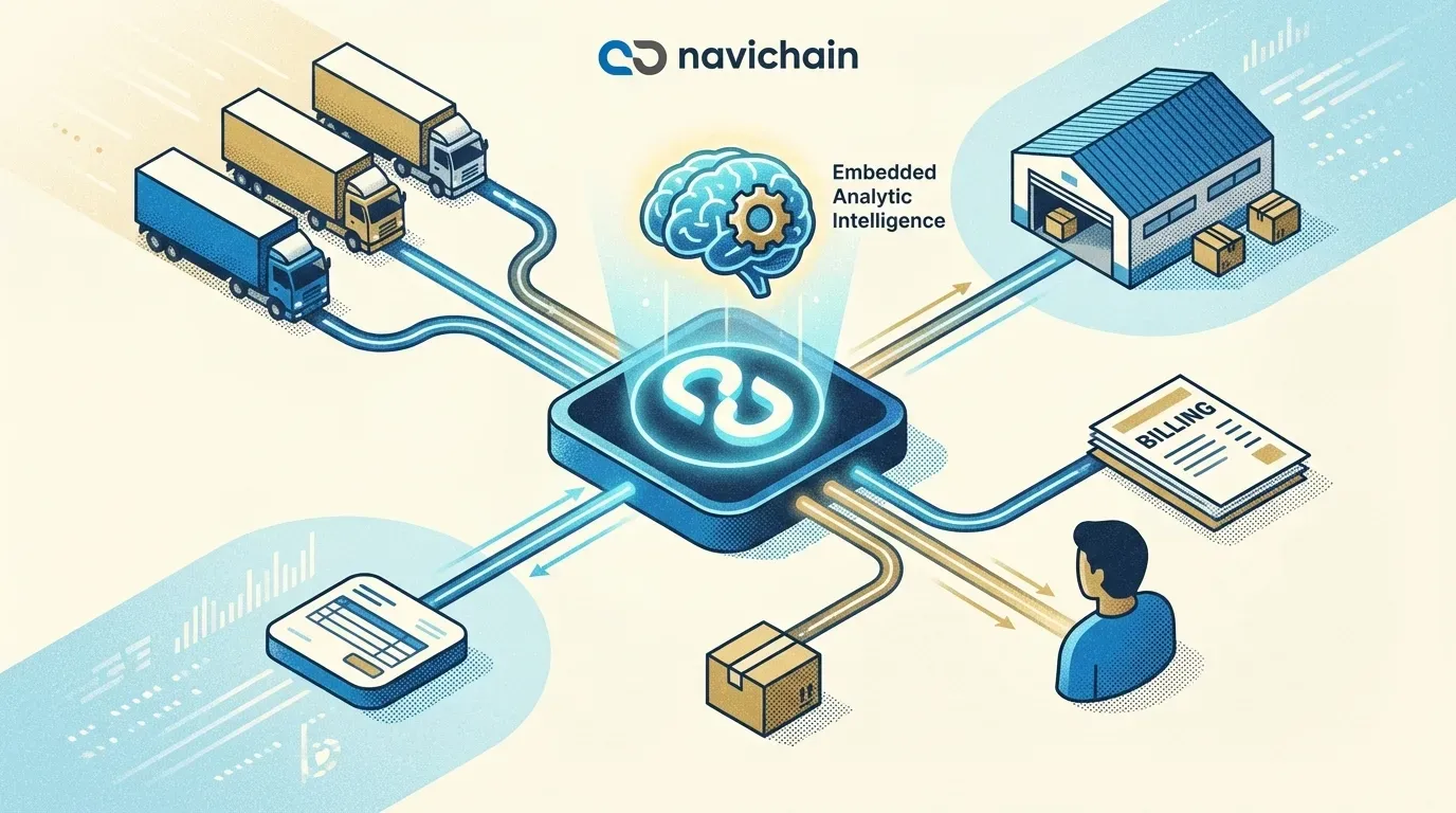 Data flow within collaborative logistics ecosystem, emphasizing EU/EEA data sovereignty.