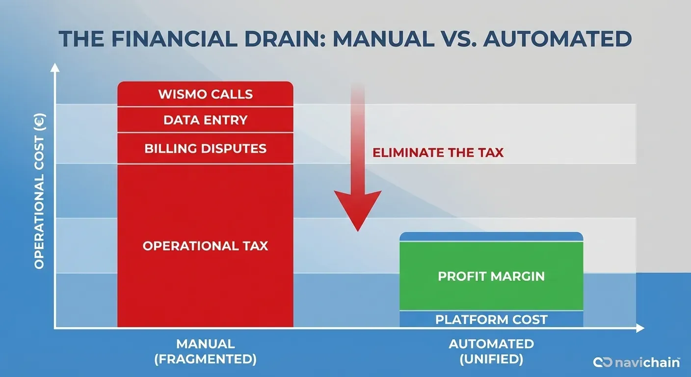 Graph showing fragmented communication increases operational risk and compliance breaches.