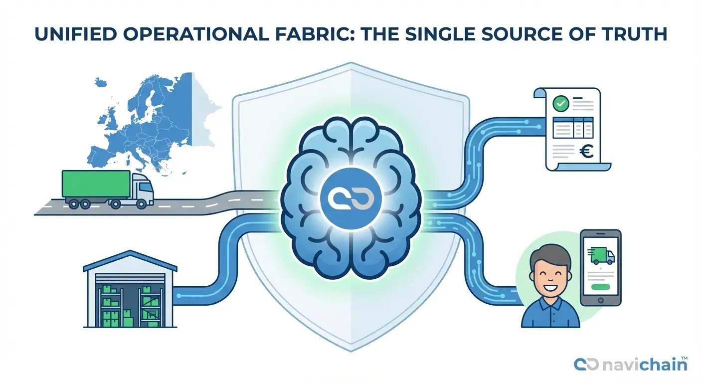 Logistics platform dashboard displaying real-time tracking and customer communication updates.