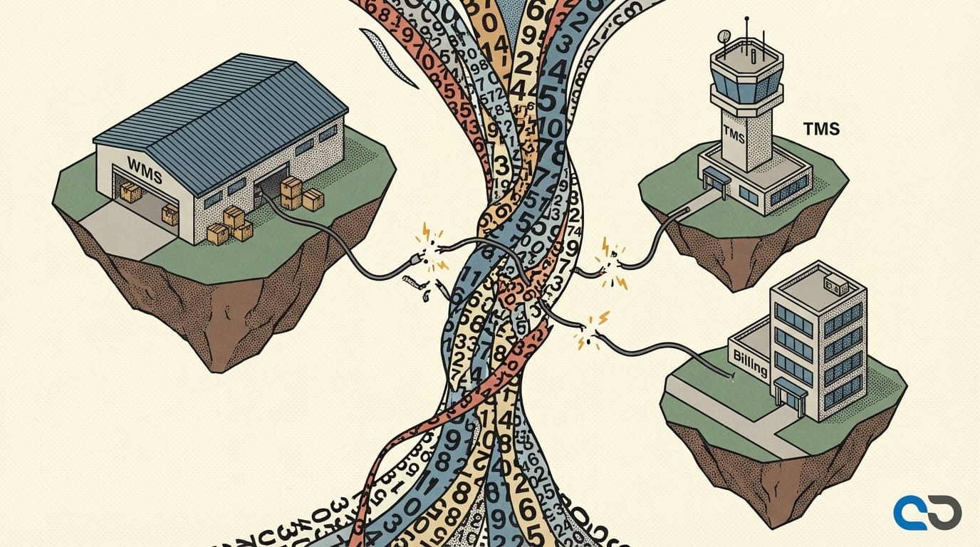 Frustrated driver buried in paperwork, highlighting TMS tech disconnect.