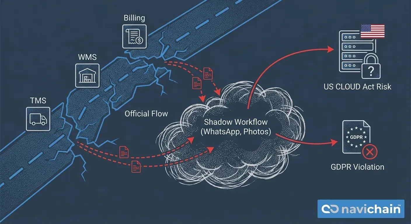 Unified logistics operating system: TMS, WMS, Billing, and Order Management integrated.