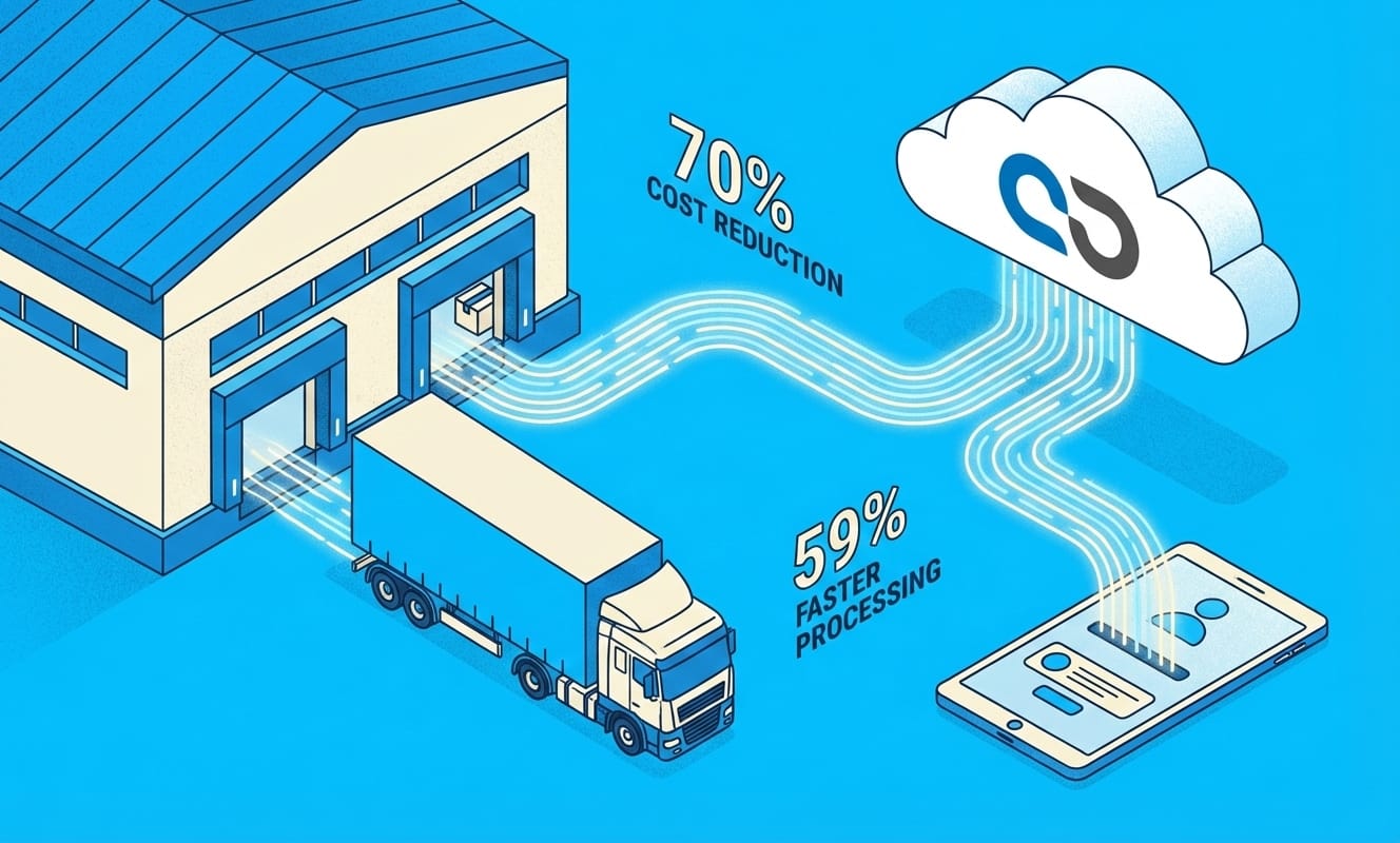 Fragmented logistics data landscape with multiple point-to-point integrations, illustrating lack of a unified foundation.