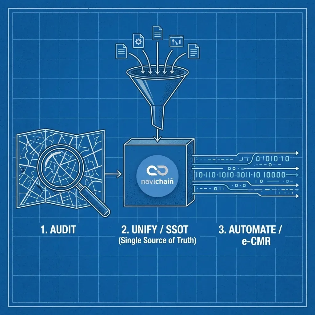 Core principles: unified fabric, secure data, embedded AI for future-proof logistics.