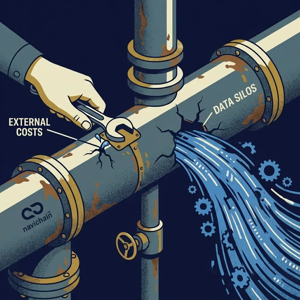 Navichain logo som representerar lösningar för effektivisering av åkeriverksamhet.