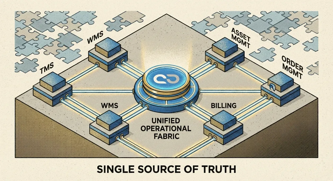Resilient logistikoperativsystem: integration av kritiska funktioner för enhetlig och säker data.