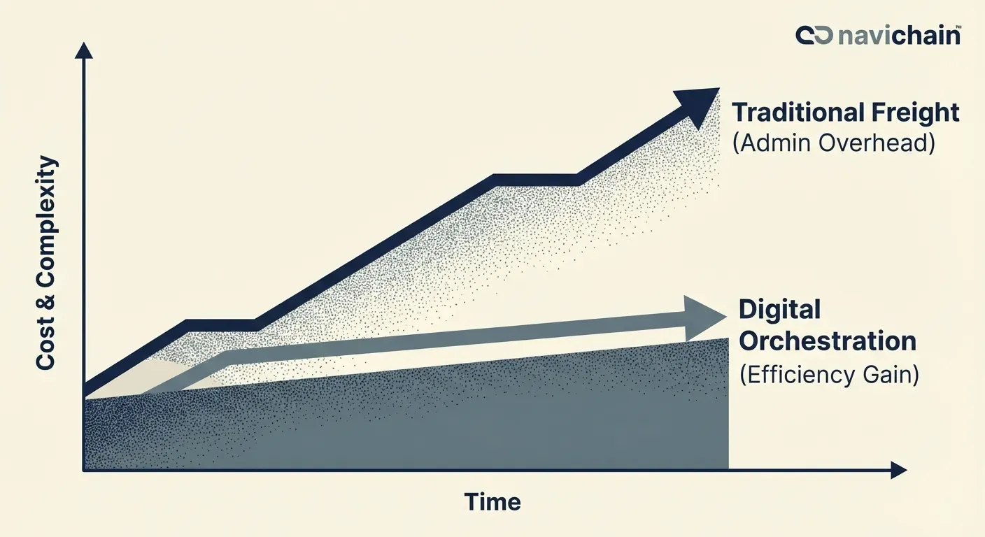 Schematic of interconnected data flow within a digitally-driven supply chain.