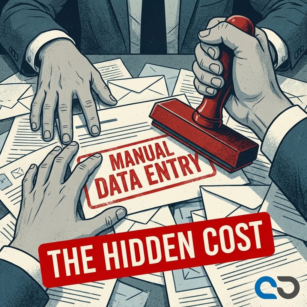 Busy dispatch office image representing the illusion of productivity despite manual data entry.