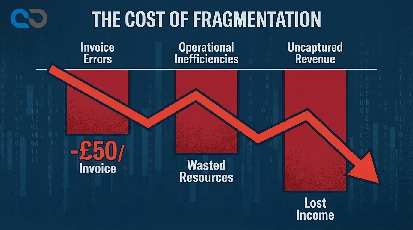 Chart displaying the financial losses incurred by logistics companies due to data fragmentation.