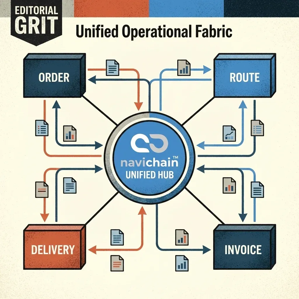 Diagram outlining a 3-step data unification framework: Unify, Secure, and Activate for logistics SMEs.