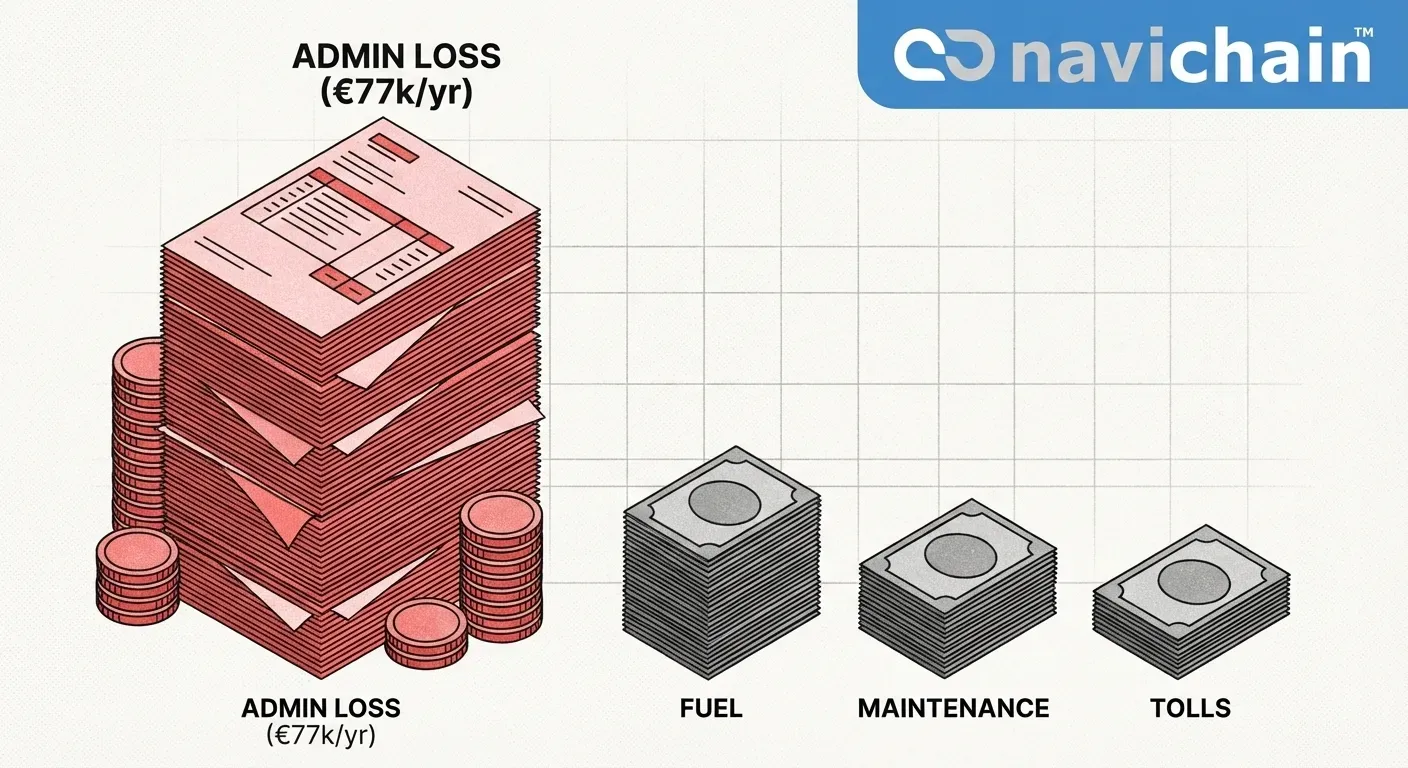 Manuell administration skapar flaskhalsar och försenar åkeriprocesser.