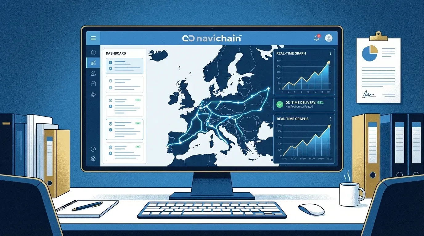 Interconnected logistics functions showing real-time data flow within unified system for optimal efficiency.
