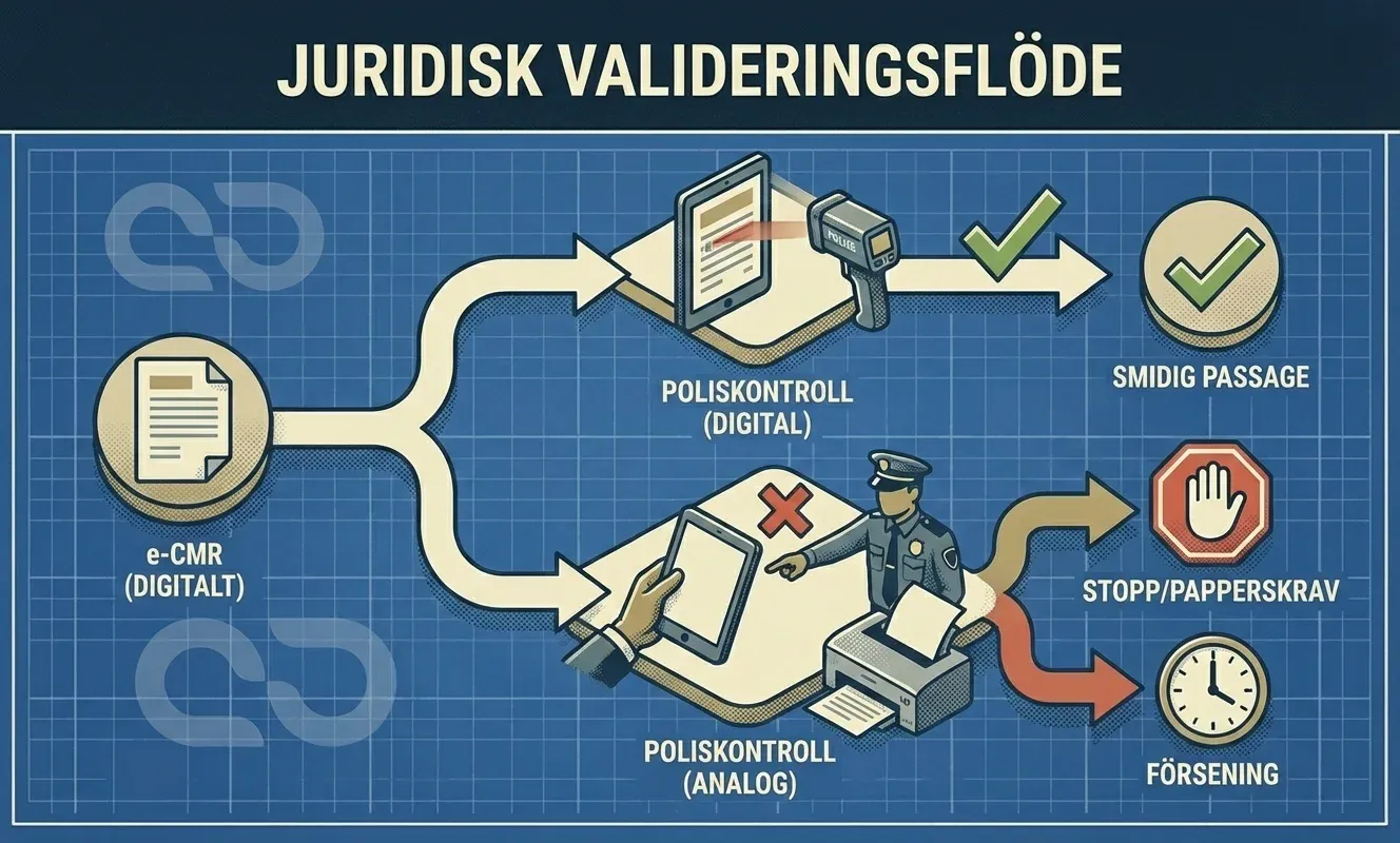 Schematisk översikt över en pragmatisk plattformsstrategi för e-CMR, konsolidering och användarcentrerad design.