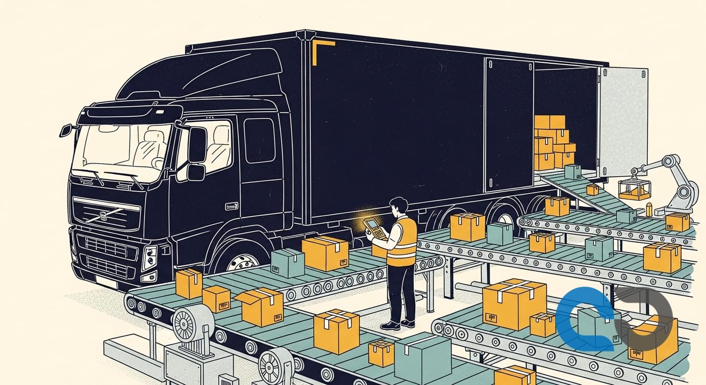 Skärmbild av Navichains integrerade Transport Management System (TMS) och uthyrningsmodul, som visar tillgänglighetskalender och hantering av assets som containers, bodar och maskiner.