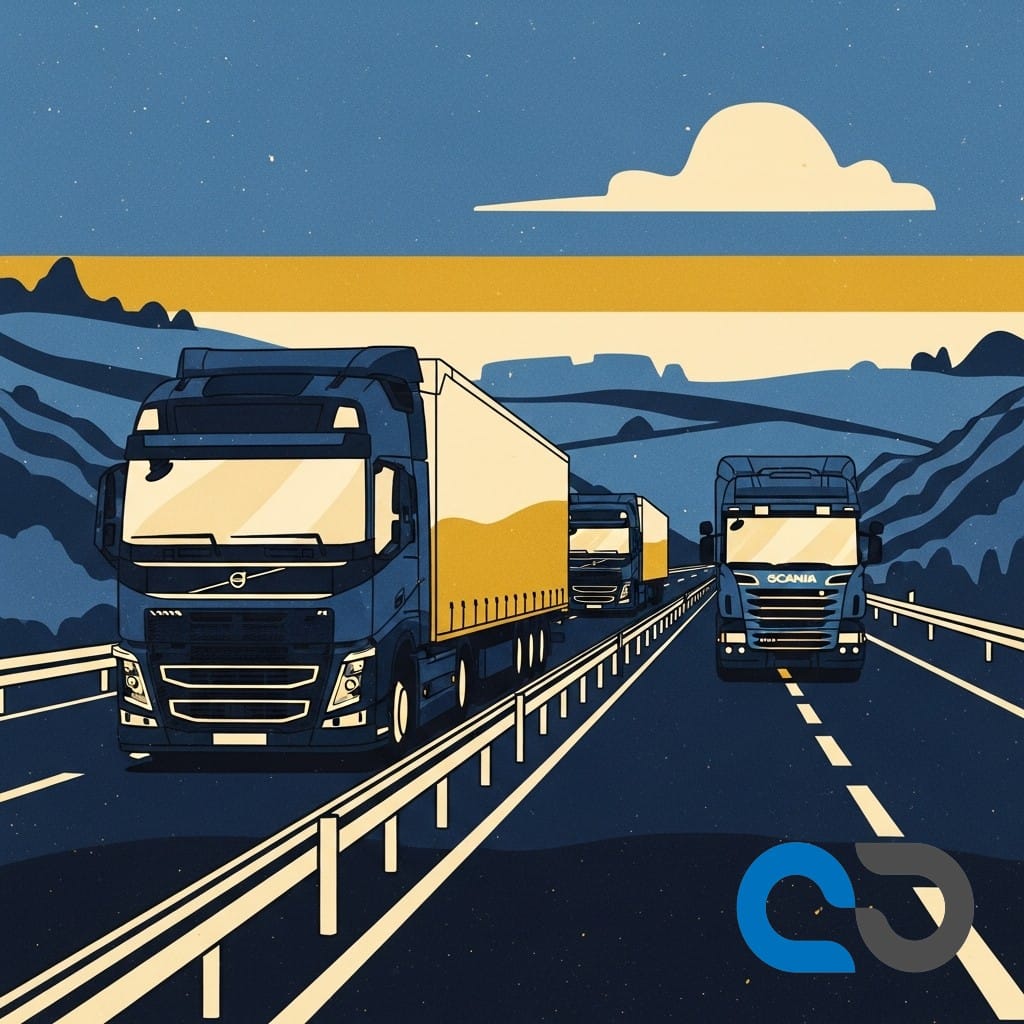 Modern smartphone i logistikkontext, symboliserande BYOD i transport